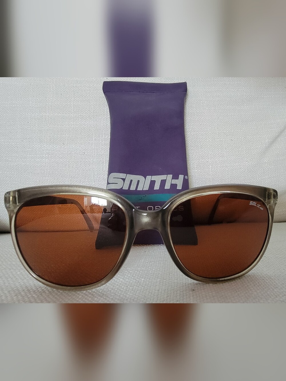 Smith Sunglasses with Brown Lenses - Purple Case Included